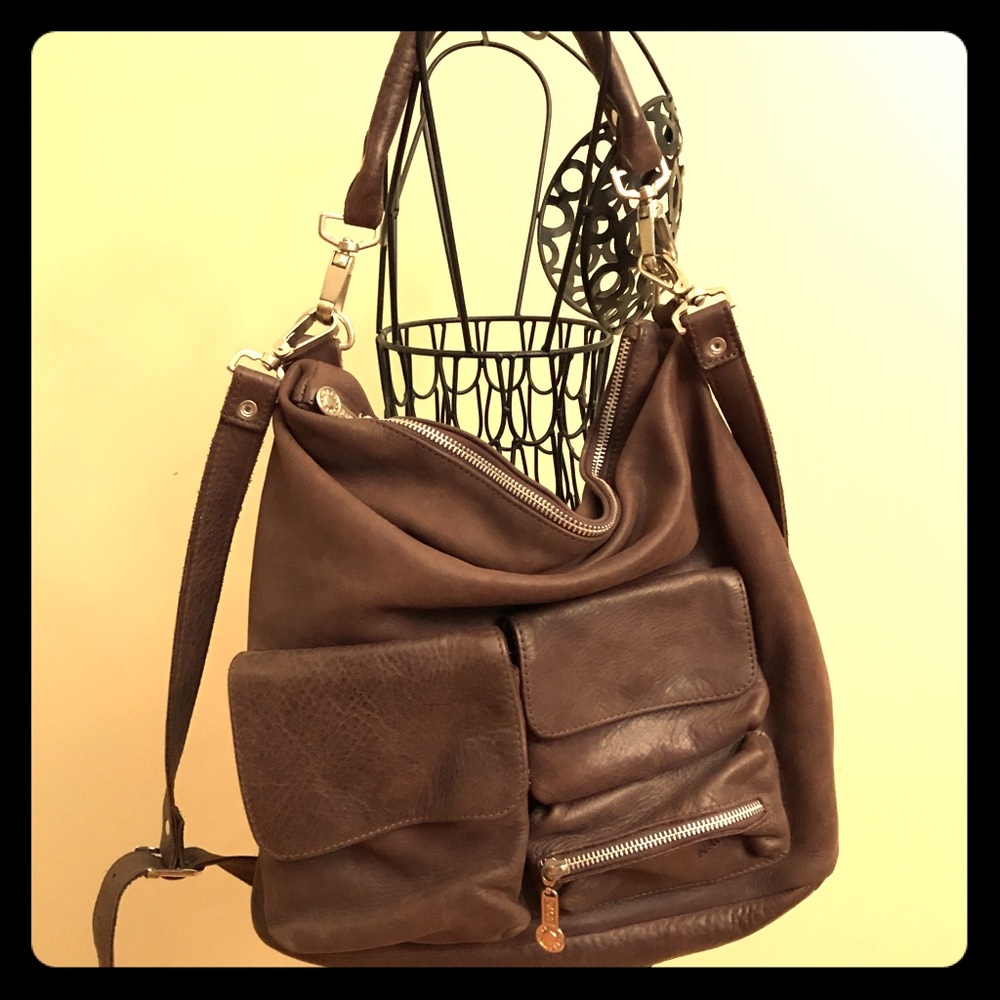 Brown leather Naot purse with lots of pockets!